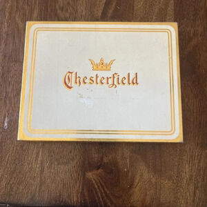 VINTAGE COLLECTIBLE EMPTY CIGARETTE TIN CHESTERFIELD FLAT 50 LIGGETT & MYERS
